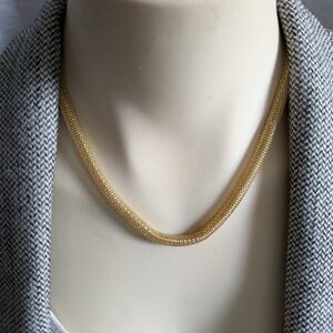 Vintage Jordache Gold Tone Mesh Necklace Boho Bohemian Office Evening Boho Y2K